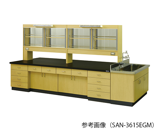 【大型商品※送料別途】【大型商品※送料別途】アズワン3-7742-01　中央実験台 (木目調タイプ) 2400×1500×800