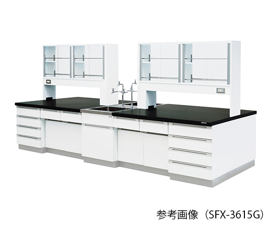 【大型商品※送料別途】【大型商品※送料別途】アズワン3-7791-01　中央実験台 (木製タイプ) ガラス戸付 2400×120