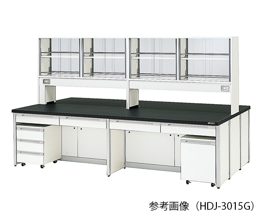 【大型商品※送料別途】【大型商品※送料別途】アズワン3-7863-04　中央実験台 (フレ-ムタイプ) ガラス戸付 3600×1