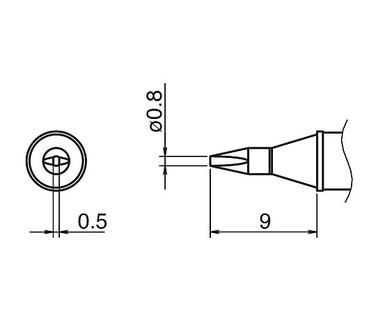 3-9233-04 IHはんだごて用こて先 T31-03D08白光（HAKKO）