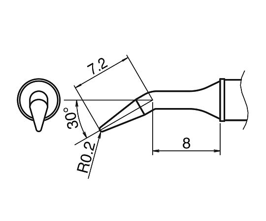 3-9233-11 IHはんだごて用こて先 T31-03JL02白光（HAKKO）