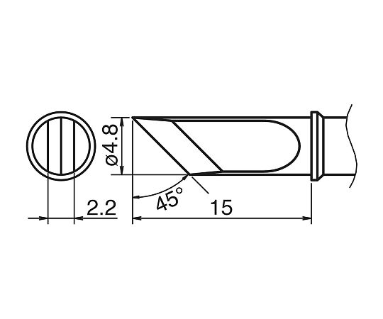 3-9233-13 IHはんだごて用こて先 T31-03KU白光（HAKKO）