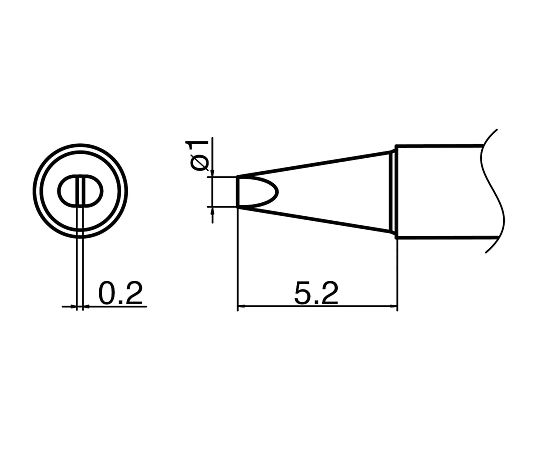 3-9234-12 マイクロはんだごて用こて先 T35-02D1白光（HAKKO）