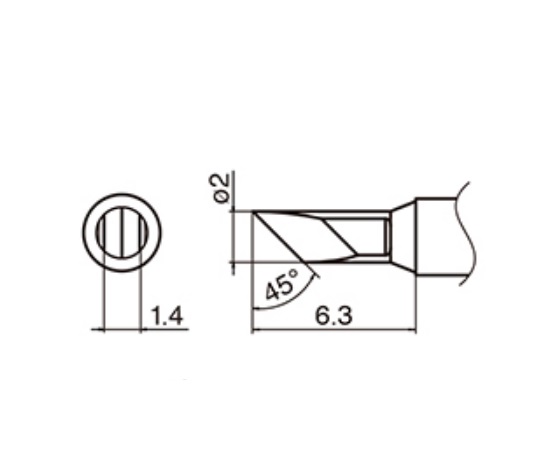 3-9234-20 マイクロはんだごて用こて先 T35-03KU白光（HAKKO）