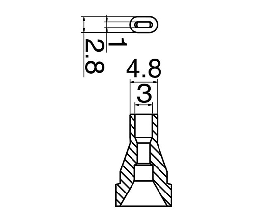 3-9242-25 はんだ吸取器（FR410-81）用ノズル 長円型 N61-15白光（HAKKO）
