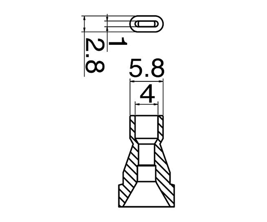 3-9242-26 はんだ吸取器（FR410-81）用ノズル 長円型 N61-16白光（HAKKO）