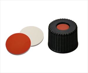 3-9526-35 オートサンプラー用バイアル用 黒キャップ+セプタム（PTFE/ゴム） 100個入 LLG　Labware