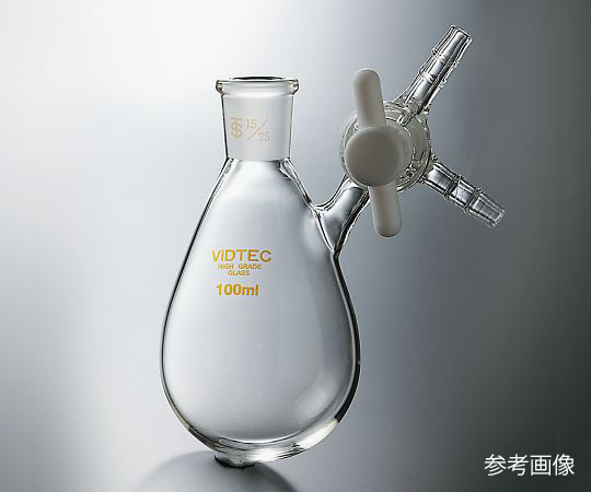 3-9592-01 茄子形シュレンク（Eタイプ・テフロン(R)コック） 摺合19/38 50mL 7011-01-2コスモスビー
