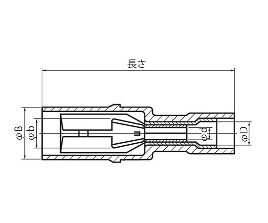 3-9645-03 差込型ピン端子 赤 5個入 HC PC-4009-Fニチフ端子工業
