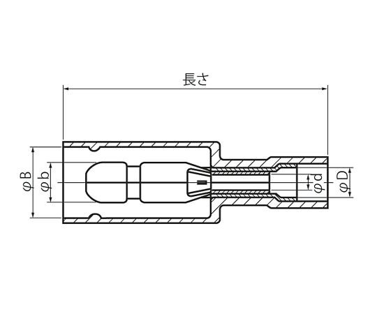 3-9645-04 差込型ピン端子 赤 5個入 HC PC-4009-Mニチフ端子工業