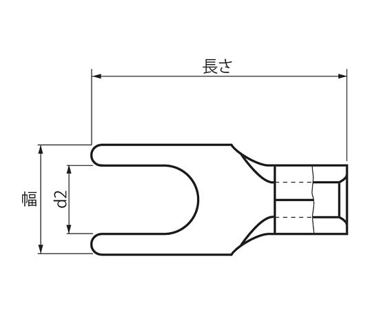 3-9646-04 銅線用裸圧着端子（Y型） 20個入 HC2Y-3ニチフ端子工業
