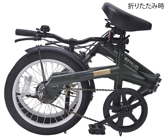 【簡易組立必要】【簡易組立必要】池商3-9763-16　折りたたみ自転車　グリーン M-100 GR池商