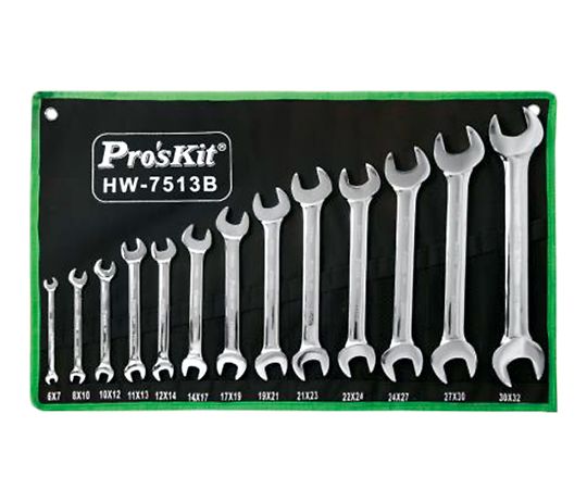 3-9960-02 両口スパナ（合金鋼製） 13本セット Pros Kit