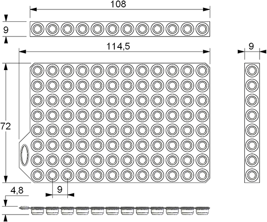 Micronic　Europe　B.V.4-1087-18　96well　format用Push　Cap　8cap　band型　