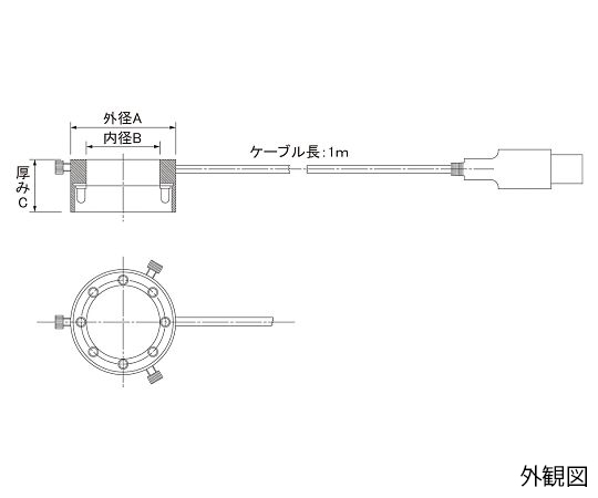 オプター4-1794-02　USB式リング型LED照明　24/赤 LRF-66/50R(USB)-24オプター