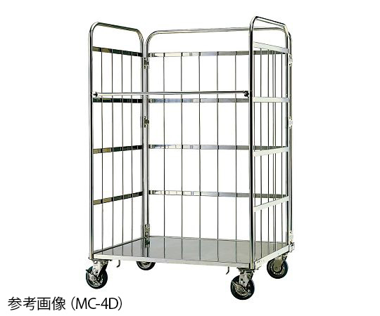 テックサス4-1928-09　ステンレスロールボックスパレット　マイティキャリー　1100×810×1700mm MC-4Eテッ