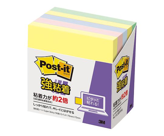 スリーエム4-2967-02　ポスト・イット®強粘着　ノート　75×75mm 654-5SSAPスリーエム