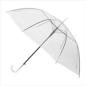4-3499-01 ジャンプ式ビニール傘65cm 透明 1本入 Lazos