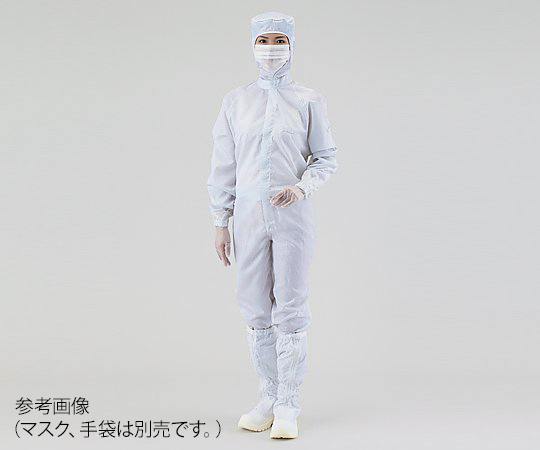 4-400-14 クリーンスーツ（オールインワン） 3L 白 シューズ29cm 12110SWアズワン