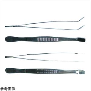 4-4419-01 SUS304フラットピンセット 直 115mm 9160391LLG　Labware