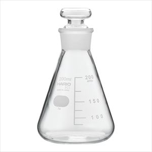 【食品衛生法適合】4-4573-03 共栓三角フラスコ 200mL（TS27） TSF-200-SCIHARIO