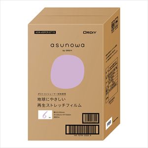 4-4879-01 再生ストレッチフィルム 手巻用 6本入 ASW-45PCR-ST15