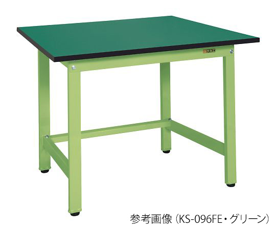 4-588-02 RoHS対応天板付作業台 グリーン KSD-096FEサカエ