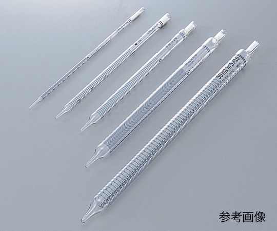 【滅菌】5-5353-09 硼珪酸ガラス製ディスポピペット ショート丈（綿栓付・滅菌済） 10mL 目盛0.2ml 13-678