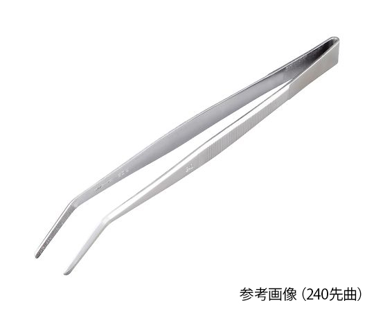 6-531-21　ステンレス製ピンセット　先曲　210mm
