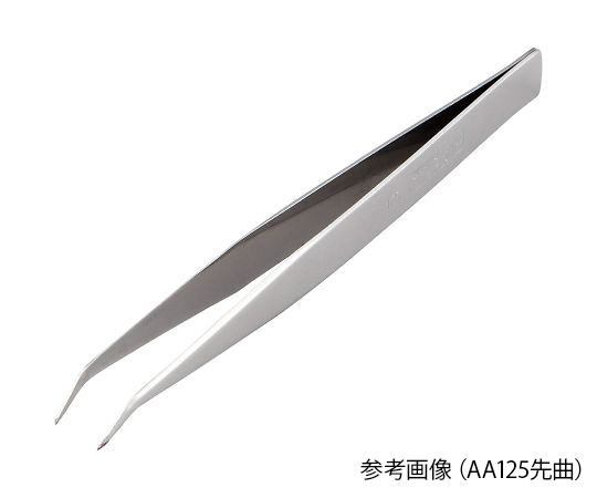 6-531-25　ステンレス製ピンセット　先曲　AA150mm