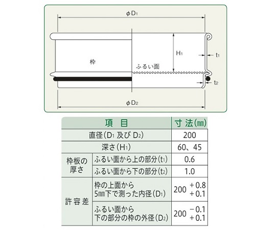 【校正対応】6-582-03 ふるい(試験用・鉛フリー)<TS製>SUS普及型 φ200mm（深さ60mm） 目開き