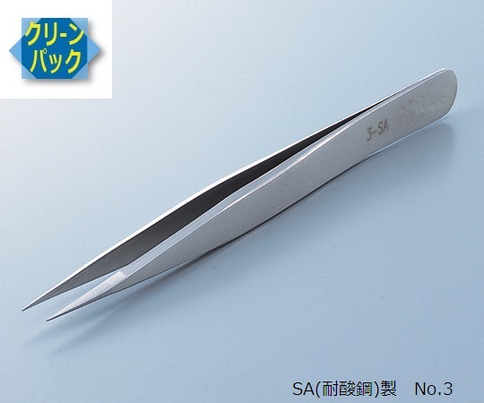 6-7905-28 MEISTER ピンセット SA(耐酸鋼)製 クリーンパック No.3 3-SARUBIS