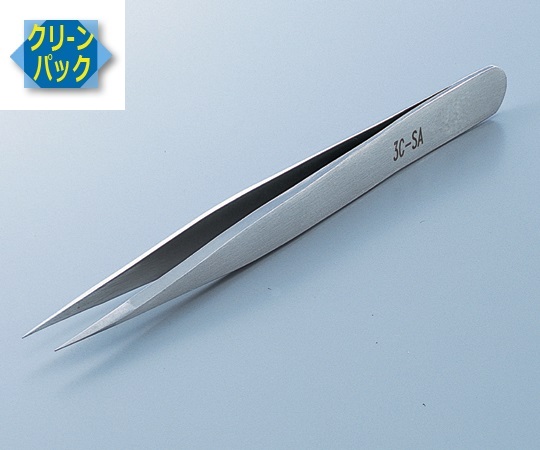6-7905-31 MEISTER ピンセット SA(耐酸鋼)製 クリーンパック No.3C 3C-SARUBIS