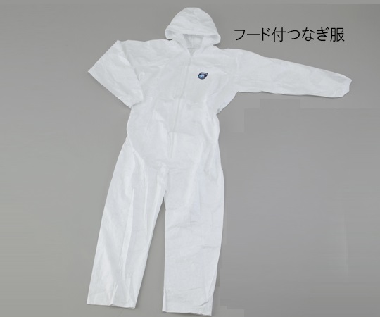 6-970-02 タイベック(R) ディスポウェア フード付つなぎ服 L 1010B-Lアゼアス