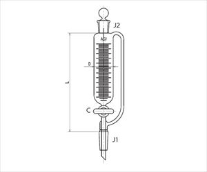 61-0188-07 平衡形滴下ロート ＰＴＦＥコック ５０mL 3746-50-3L旭製作所