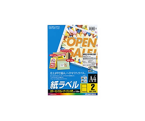 61-0527-06 ＬＢＰ用紙ラベル（カラー＆モノクロ対応） Ａ４ １００枚入 ２面カット LBP-F7168-100Nコクヨ