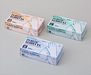 61-0742-99 ハクゾウ プラスチックグローブＥＬ パウダーフリー Ｌ 3024103ハクゾウメディカル