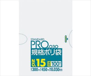 61-3318-34 スタンダードポリ袋15号（0.03mm） L-15日本サニパック