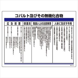 61-3383-90 特定化学物質関係標識 「コバルト及びその無機化合物」 特38-319 035319日本緑十字社