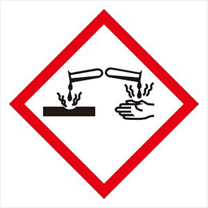 61-3384-24 GHSステッカー標識 腐食性 GHS-4（小） 037304日本緑十字社