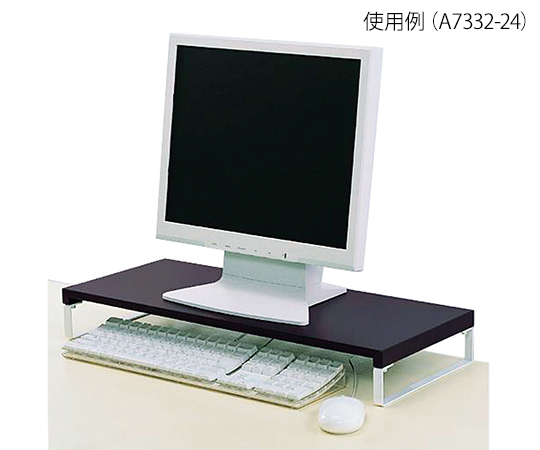 61-4491-61 机上台 幅590mm・ロータイプ 24黒 A7332-24LIHITLAB