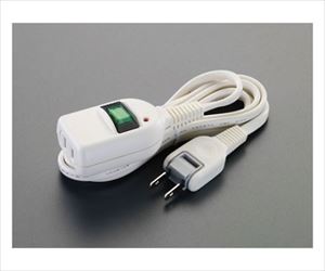 61-8966-64 AC125V/15Ax3m延長コード(雷サージ・ブレーカー付) EA815GL-103Aエスコ