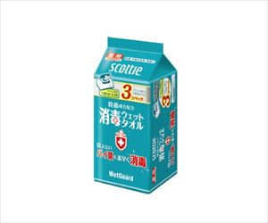 61-9105-50 スコッティ 消毒ウェットガードボックス 詰替用 ４０枚×３個 77422クレシア