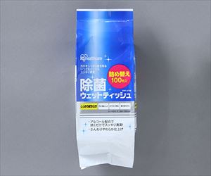 61-9947-75 除菌ウェットティッシュ １３０×１８０ｍｍ 詰替え用 RWT-AT100アイリスオーヤマ