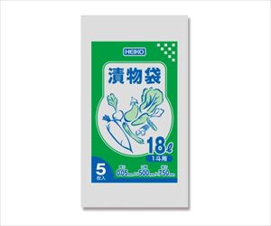 62-1000-29 HEIKO ポリ袋 漬物袋(無地) 1斗用 5枚 006677820シモジマ