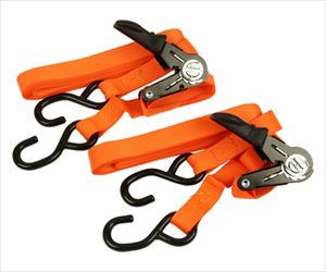 62-2833-65 E-Value ラチェット式ベルト荷締機 4.5m オレンジ ERT-25SR 2PCS藤原産業
