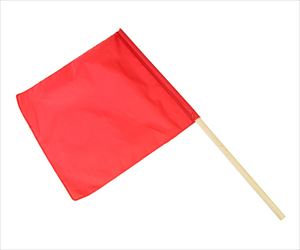 62-3894-84 手旗 赤 TBA-01安全興業