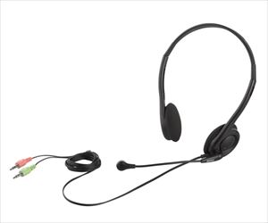 62-4120-85 両耳ヘッドバンド式 ヘッドセット ブラック BSHSH14BKBUFFALO