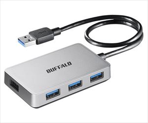 62-4121-17 USB3.0 バスパワー 4ポート ハブ マグネット付 シルバー BSH4U300U3SVBUFFALO