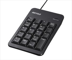 62-4122-16 有線テンキーボード Tabキー付き ブラック BSTK100BKBUFFALO